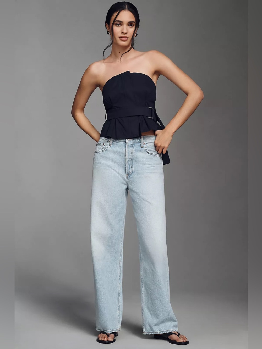 AGOLDE Low-Slung Baggy Jeans In Void Size 27